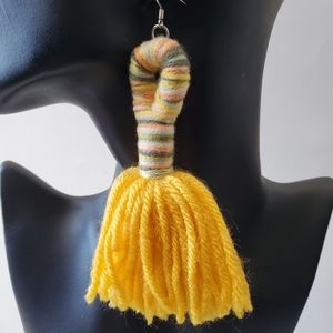 Dangle Tassel Yarn Earrings